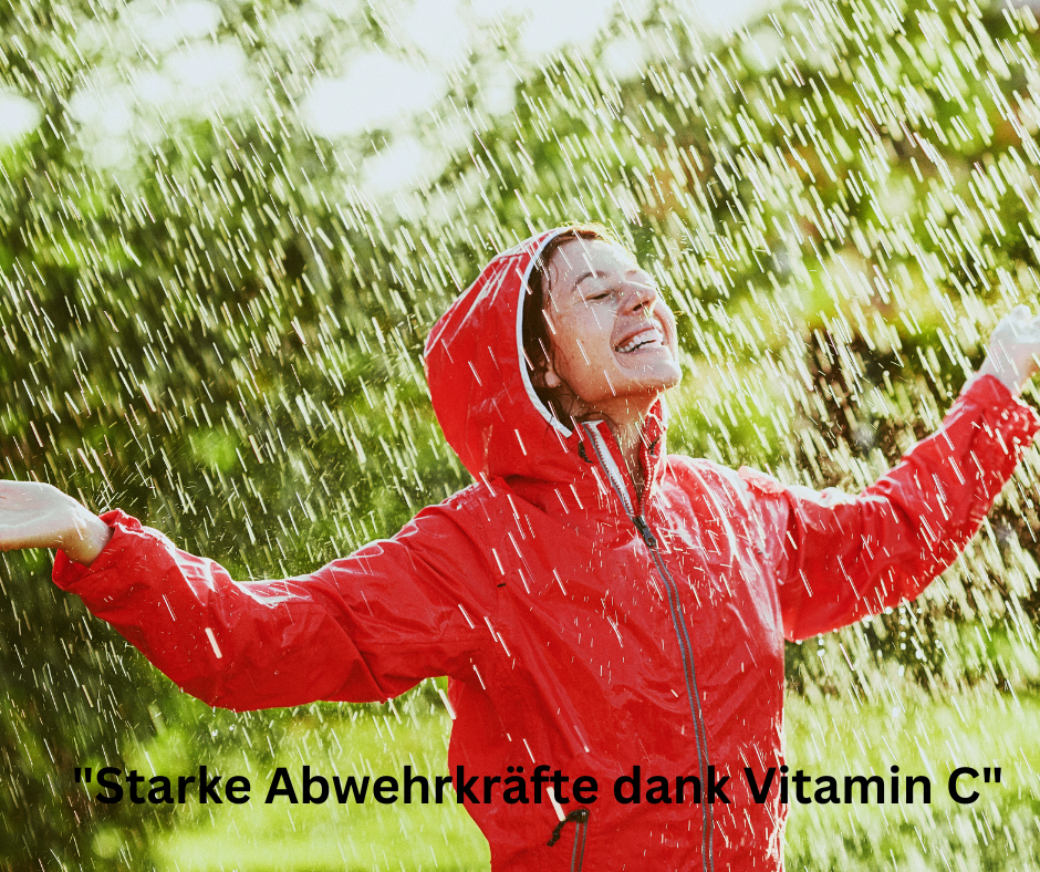 Bild von einem gesund aussehende Frau im Regen