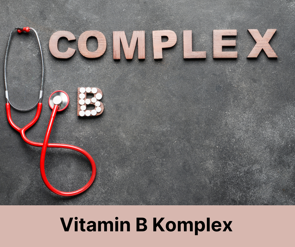 Vitamin B Komplex - Vital Supplements Vitamin B Komplex und ein Stethoskop.