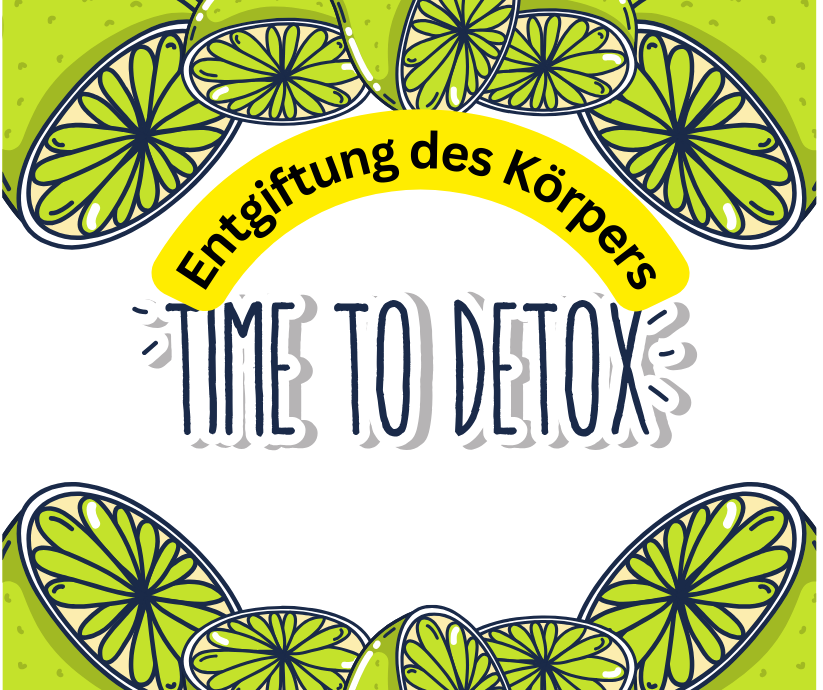 Entgiftung des Körpers, Zitronen am oberen und unteren Rand. Detox.