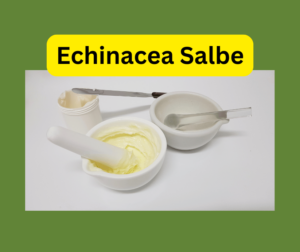 Echinacea Salbe. 3 Tiegel mit Stößeln.